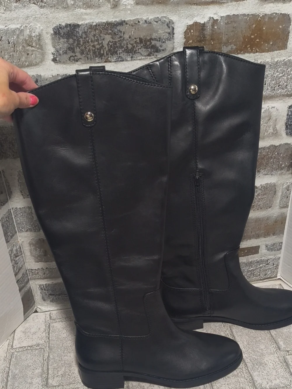 INC International Concepts Fawne Leather Knee High Boots Size 8 NEW